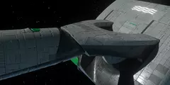 Kobold Staubsauger im Weltall, Oberfläche des Saugers ist einem Star Wars Sternenzerstörer nachempfunden