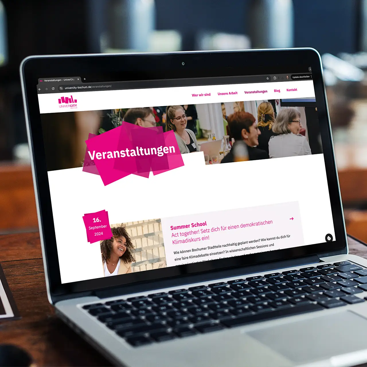 UniverCity Bochum Website Relaunch – Startseite mit Einblick in die Wissensstadt Bochum