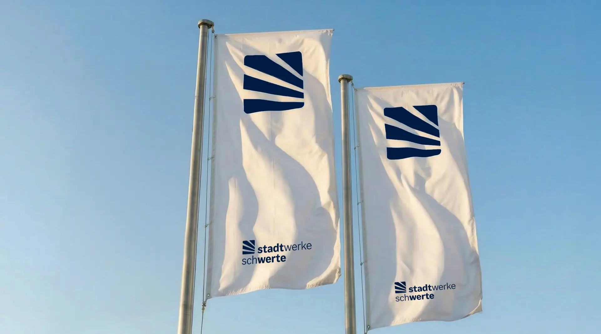 Fahnen mit neuem Corporate Design der Stadtwerke Schwerte