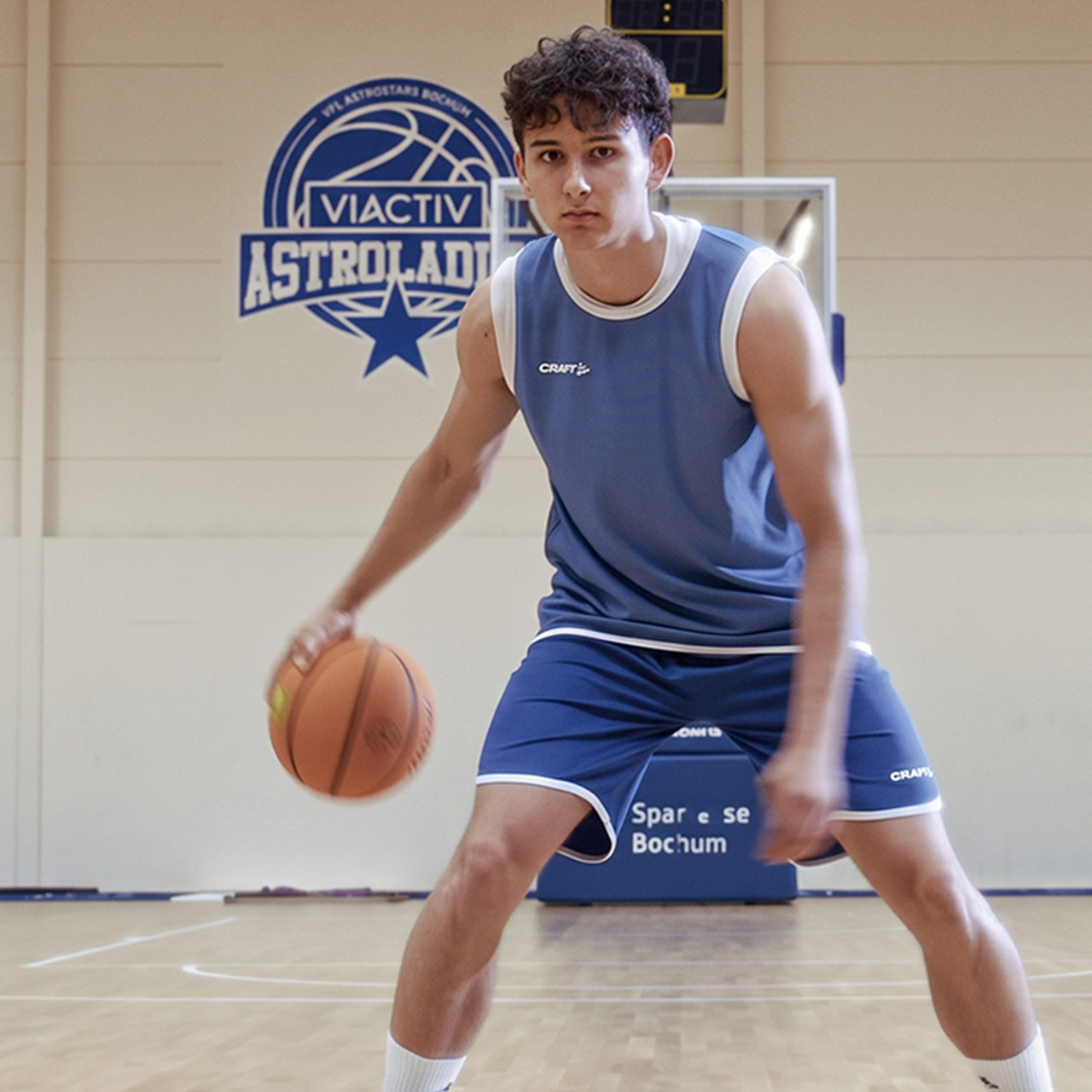 Thumbnail Aurel Bucur beim Dribbling in der Trainingshalle – Szene aus dem Social Media Content von Team Conny Stöber